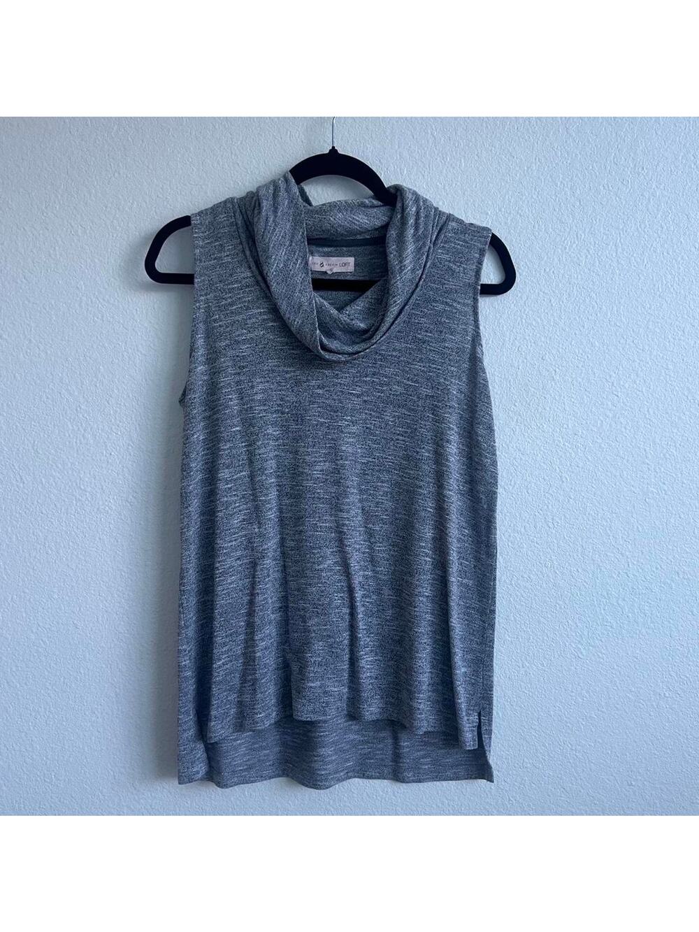 Grey cowl neck sweater tank top